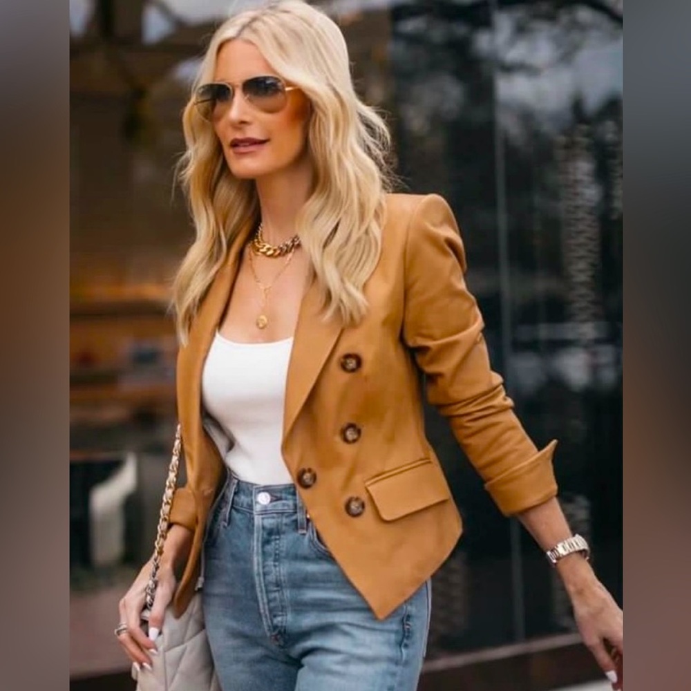 Newly listed Veronica Beard linen Diego Dickey blazer/jacket in Camel Tan.